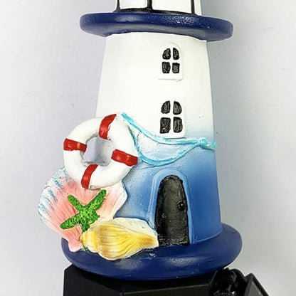 2 Pack Solar Lighthouse Outdoor Garden Lights for Patios, Lawns, and Pathways with Resin Construction for Weather Resistance