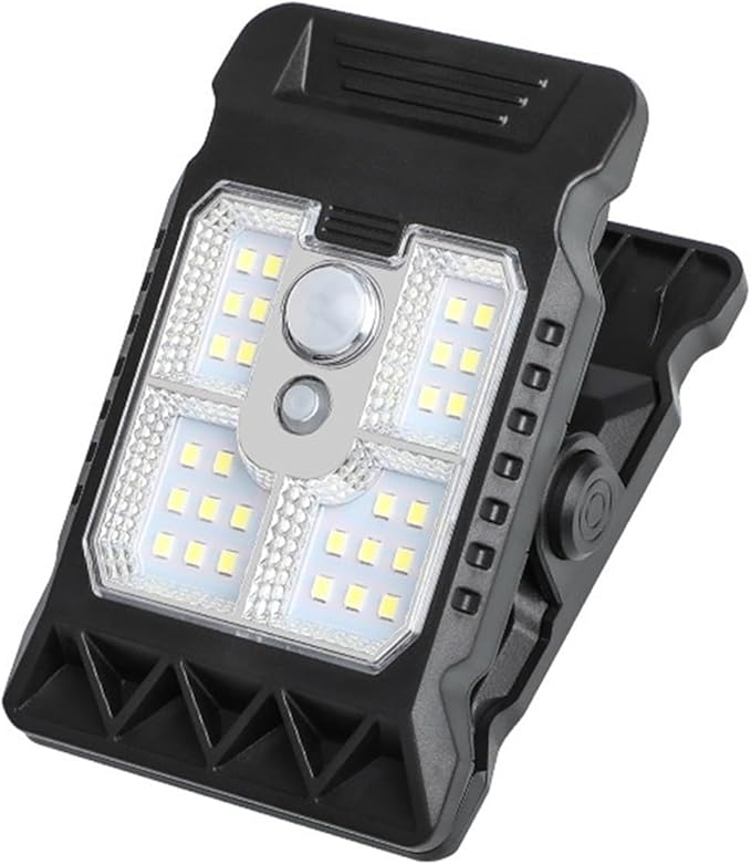 Solar Clip on Motion Sensor Light, High Brightness Led Outdoor Lamp with Efficient Solar Charging for Camping Tent, Pathway, Patio, Garden
