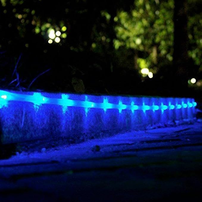 Solar Rope Lights Outdoor, 23ft 50LED Outdoor Rope String Lights Waterproof Copper Tube Wire String Lights for Garden,Yard, Path, Fence, Stairs, Backyard, Patio (Blue)