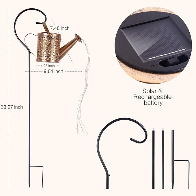 Solar Garden Light, Solar Watering Can Lights for Outside, Decorative Yard Light with - Outdoor Lighting Accessory | Lumora