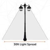 Gama Sonic Polaris Double Head Lamp Post (177B50002), Black Finish - Outdoor Path Light | Lumora