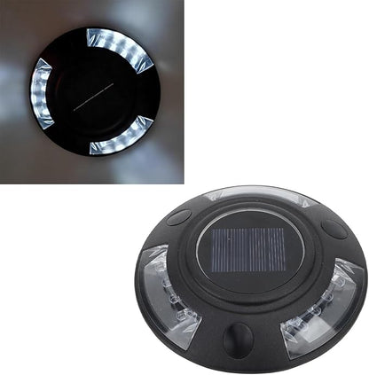 Fafeicy Solar Driveway Marker Light Aluminium Alloy Solar Powered Outdooor IP68 LED Road Studs Lamp for Sidewalk Pathway (White Light)