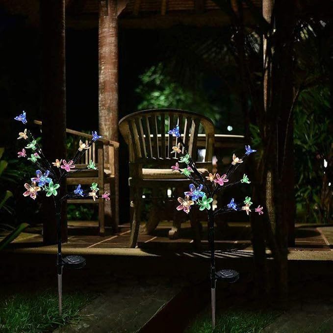 Solar Flower Fairy Light, Colorful Stainless Steel Solar Path Stake Lights for Outdoor Landscape Lighting, Lawn | Lumora