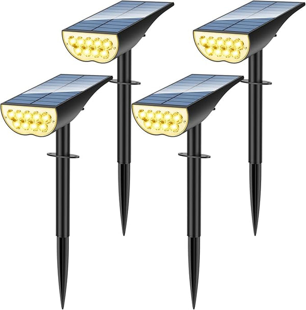 Solar Spot Lights Outdoor, Solar Lights Outdoor Waterproof IP65, 3 Brightness Modes Dusk to Dawn Landscape | Lumora