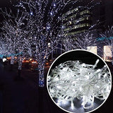 Lainin 3.5M/11ft 96 LED White Linkable Fairy Curtain String Light with 8 Modes Functional Controller for | Lumora