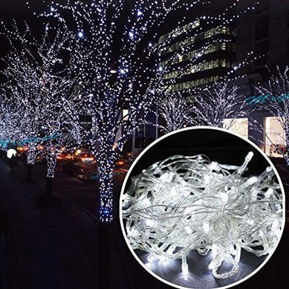 Lainin 3.5M/11ft 96 LED White Linkable Fairy Curtain String Light with 8 Modes Functional Controller for Indoor/Outdoor/Patio/Wedding/Valentines Day/Christmas Party Decor