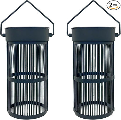 2 Pack Solar Lantern Lights, Decoration Ambient Lamp Solar Powered for Garden,Yard Decor (Warm Yellow) Without Hook