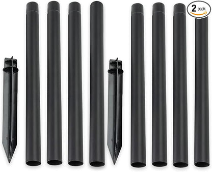 ZOOHAR Outdoor Light Pole Extension Kit - 55"/4.6FT Stainless Steel with ABS Stakes, for Enhancing Garden Lights and Torches, Garden, Patio, Parties, Wedding，1.2in Diameter (2 Sets, 10 pcs)
