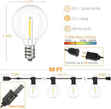 Svater Outdoor String Lights 50 FT, Patio LED Lights Outside with 26pcs Bulbs, Waterproof Shatterproof Hanging | Lumora