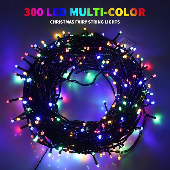 105FT 300LEDs Christmas Lights Outdoor Indoor String Lights 8 Modes Memory Function for Christmas Tree Party | Lumora