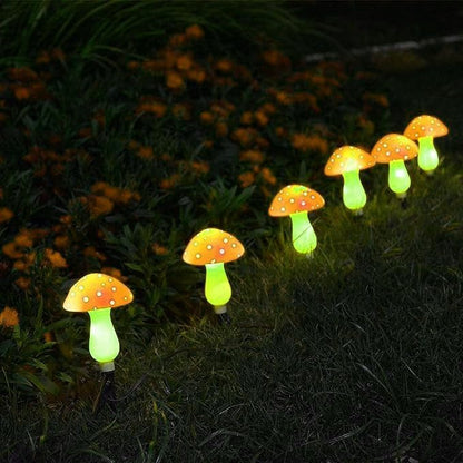 Generic Mushroom Solar Lights Outdoor, Waterproof Mushroom Landscape Lights 8 Lighting Modes Mushroom Garden Fairy Lights (Yellow, 3 Pack)