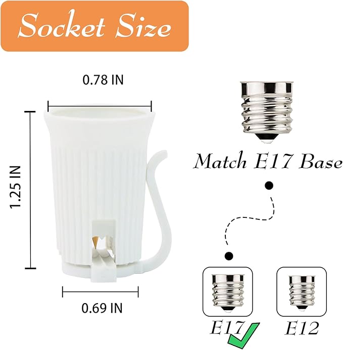 31.5FT C9 String Lights with Dimmer and Timer - Dimmable C9 Light String with 15 E17 Light Sockets 19.68" Spacing | Lumora
