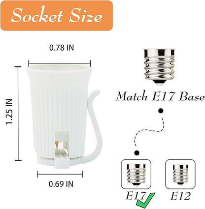 31.5FT C9 String Lights with Dimmer and Timer - Dimmable C9 Light String with 15 E17 Light Sockets 19.68" Spacing, Indoor Outdoor Stringer for Bedroom, Porch, Backyard Decor, White Wire