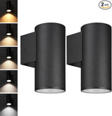 LEONLITE 12 Inch 5CCT Architectural Cylinder LED Down Light Outdoor, 100V-277V 15W Aluminum High-end Wall Sconce | Lumora
