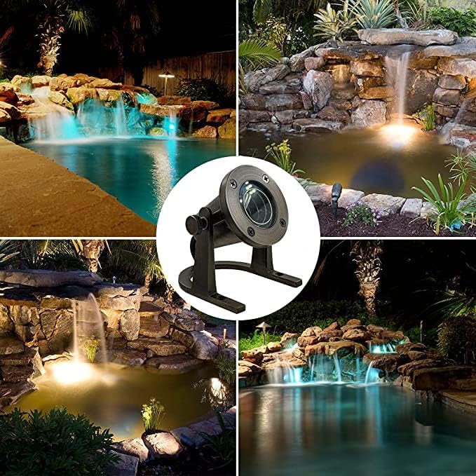 Waterproof Brass Underwater Light Fixture for Patio, Pond, Fountain, Waterfall - 2 Pack | Lumora