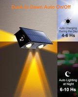 12 Pack 3-Side Solar Fence Lights Outdoor Waterproof with Warm White LED Spot Lens, for Wall, Deck, Patio, Yard | Lumora