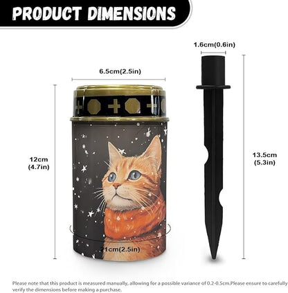 Starry Sky Cat Garden Stake Light, Solar Lights for Cemetery Grave,Solar Pathway Lights Outdoor,Lawn Yard Patio Garden Decor Environment Friendly