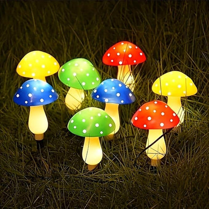 Outdoor Garden Corridor Light, 1-to-8 Solar Mushroom Lights for Outdoor Decoration, Outdoor, 8-Mode Garden Path Landscape Courtyard Autumn Festival Path Lights (16, Multicolor)