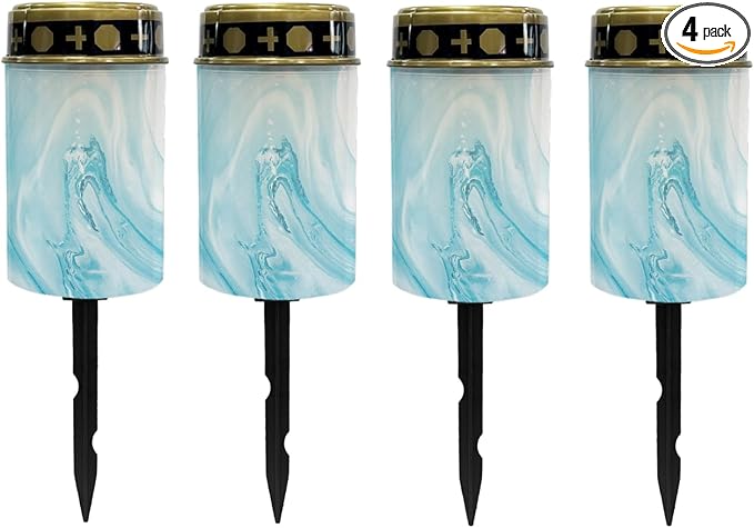 Blue Marble Solar Stake Lights Outdoor Garden Lights Pathway Lights Waterproof Landscape Lighting for Yard Patio Driveway Walkway Pretty Spotlights,Warm White