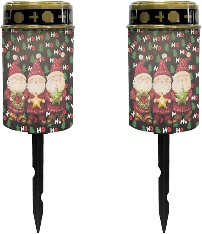 Three Santa Claus Solar Lights for Garden Portable Outdoor Solar Lights Yard Walkway Solar Garden Lights Pathway Solar Lights Outside Solar Light for Merry Christmas