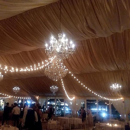 G50 Patio String Lights with 25 Frosted White Globe Bulbs – Wedding Outdoor String Lights – Market Bistro Café Hanging String Lights – Patio Garden Umbrella Globe Lights - White Wire - 25 Feet