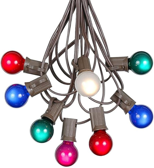 100 Foot G30 Outdoor Patio String Lights with 125 Multi Globe Bulbs – Indoor Outdoor String Lights – Market Bistro | Lumora
