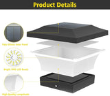 T-SUN 4X4 Post Solar Lights, Outdoor Waterproof Solar Post Cap Lights for 4X4 Wooden Posts, Deck, Fence, Garden | Lumora
