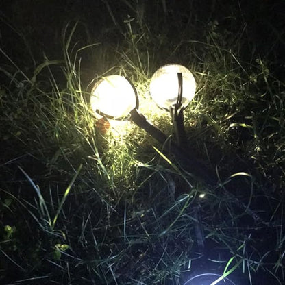 DOITOOL 2pcs Solar Garden Lights with Color-Changing LEDs Solar Lawn Stake Lights for Outdoor Pathway and Courtyard for Patio and Garden Decor