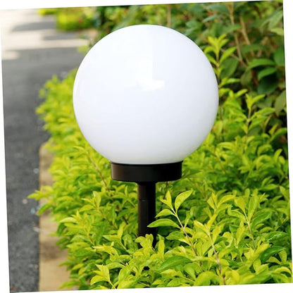 Veemoon 4PCS Solar Garden LED Lights Round Ball Shaped Solar Pathway Lamps for Outdoor Use Automatic Off Warm White Light for Lawn Patio Driveway and Garden