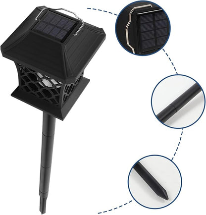 DOITOOL 2pcs Solar Powered Outdoor Garden Lights Ground Solar Pathway Lamps for Patio Deck Fence Lawn Decorations