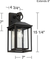 John Timberland Califa Mission Modern Outdoor Wall Light Fixture Brown Bronze Metal 15 1/4" Textured Clear Glass | Lumora