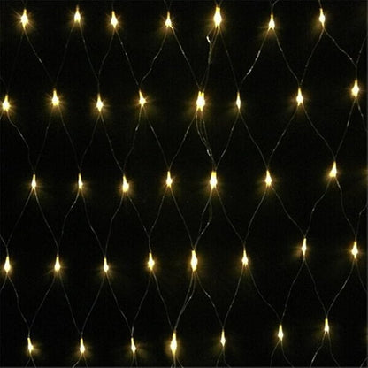 LED Net Mesh String Fairy Light Warm White, 9.8ft x 6.6ft 204 LEDs 8 Modes, LED Indoor Outdoor String Lights Waterproof Wedding Party Garden Room Christmas Holiday Decorative Light