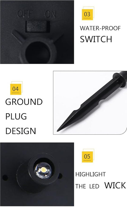 Ulalaza 2PCS Garden Solar Lights Multi-Color Changing LED Flower Stake Light Decorative Landscape Lawn Yard Outdoor Lights The Length is About 70 * 140 * 430mm/3 * 6 * 17inch Sold as Two as Shown