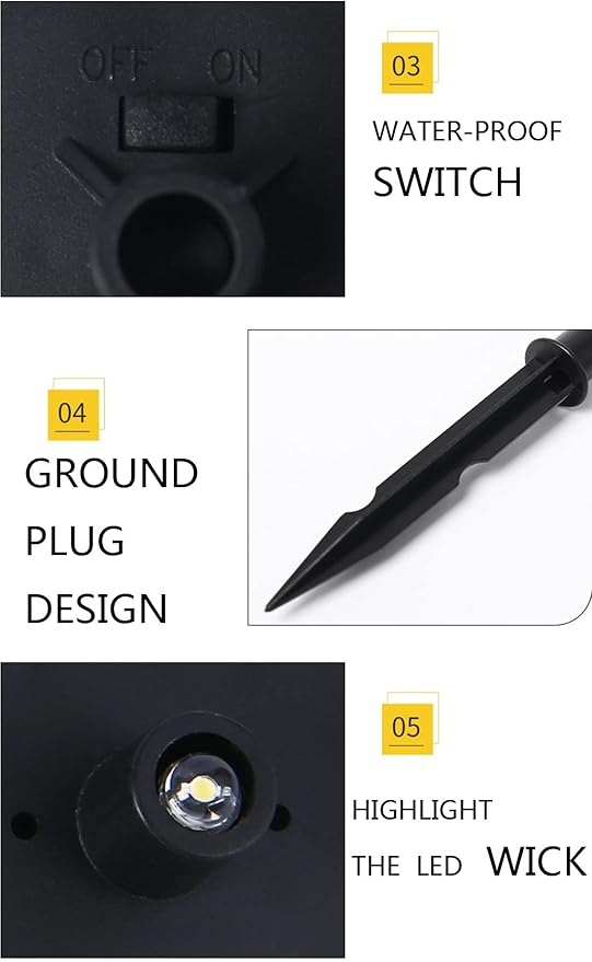 Ulalaza 2PCS Garden Solar Lights Multi-Color Changing LED Flower Stake Light Decorative Landscape Lawn Yard Outdoor Lights The Length is About 70 * 140 * 430mm/3 * 6 * 17inch Sold as Two as Shown
