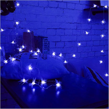 Butterfly String Lights,AMZSTAR Waterproof 20FT 30LED Butterfly Solar Light Outdoor Solar Rope Lights Fairy Light Decorative Garden Lights for Cafe Patio Party Garden Wedding (Blue)