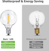 Lepro Bundle - Black LED Security Light 3 Adjustable Heads & 50 ft Outdoor String Lights 25 LED G40 Edison Bulbs | Lumora