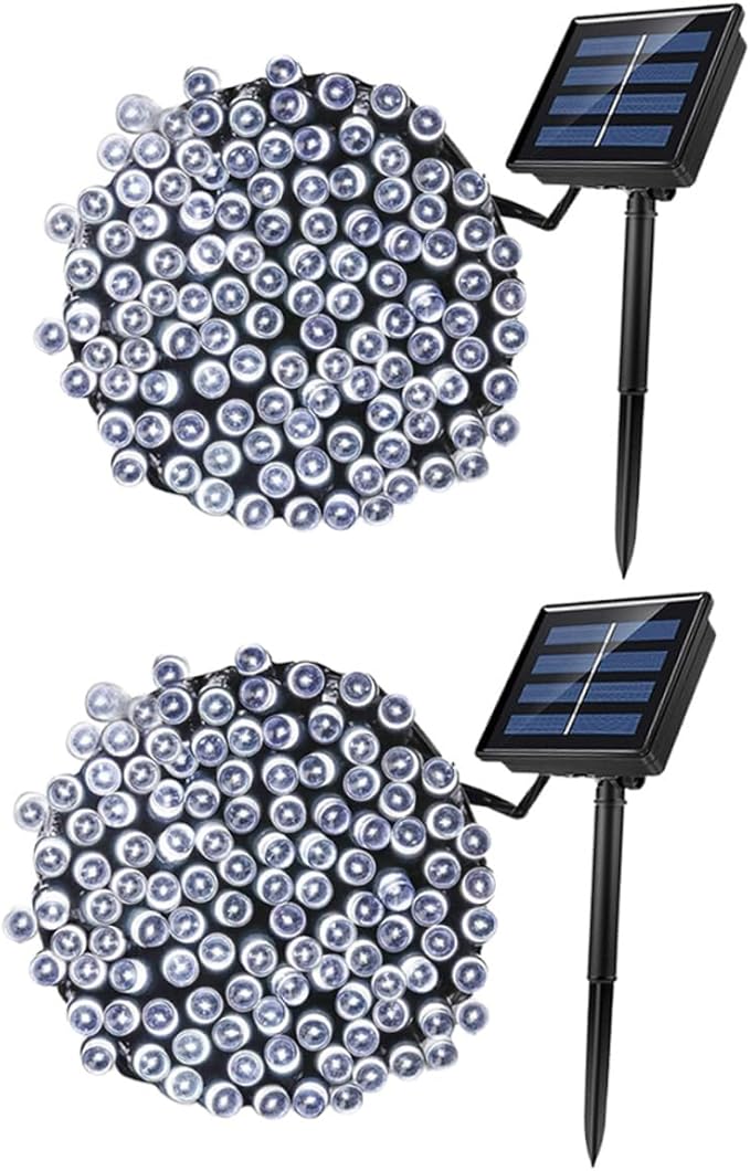 balacoo 100 Led Bead Solar Lights 10m String Waterproof 2 Sets Garden Yard Xmas Wedding Party Decorations | Lumora