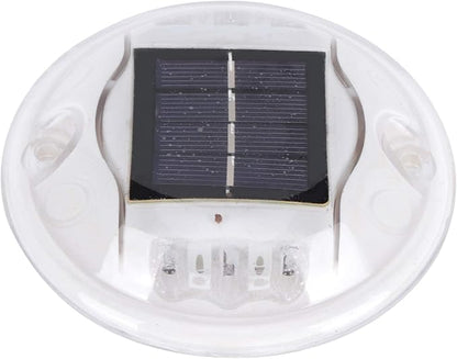 JEOZBM Solar Driveway Lights, Outdoor LED Solar Pathway Lights, Round Solar Deck Lights Step Markers Light for Garden Landscape Walkway