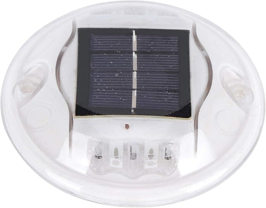 JEOZBM Solar Driveway Lights, Outdoor LED Solar Pathway Lights, Round Solar Deck Lights Step Markers Light for Garden Landscape Walkway
