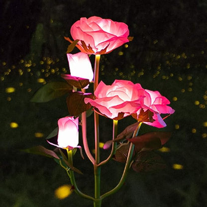 Outdoor Solar Garden Stake Lights, Outdoor Decorative Rose Flowers Lights Waterproof Solar Powered for Patio, Lawn, Garden, Yard Decoration