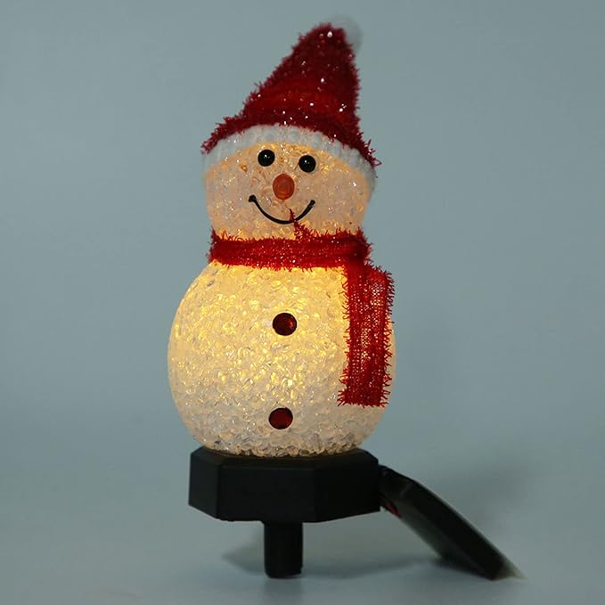 Christmas Solar Pathway Lights, Outdoor Water Proof LED Solar Energy Saving Snowman Christmas Garden Light for Lawn Courtyard Decoration