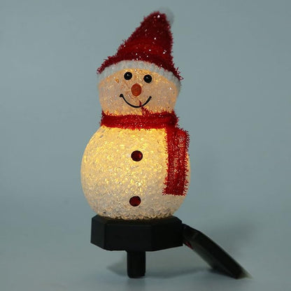 Christmas Solar Pathway Lights, Outdoor Water Proof LED Solar Energy Saving Snowman Christmas Garden Light for Lawn Courtyard Decoration