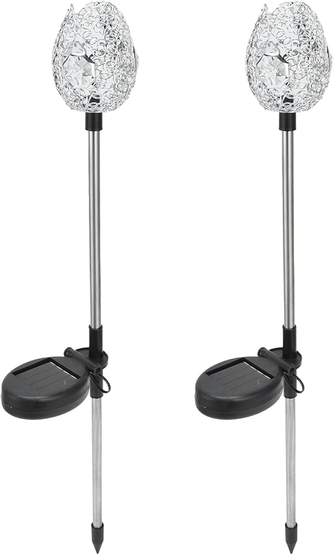 Solar, Outdoor Solar Lights for Yard, Waterproof Stake Lawn Lamp, Warm Light, 2PCS - Energy Saving, Easy Installation, Ideal for Garden Paths and Patios