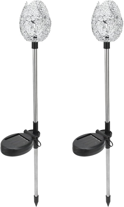 Solar, Outdoor Solar Lights for Yard, Waterproof Stake Lawn Lamp, Warm Light, 2PCS - Energy Saving, Easy Installation, Ideal for Garden Paths and Patios