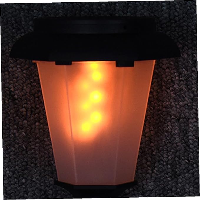 BESPORTBLE Solar Garden Lamp Outdoor Decorative Solar-Powered Pathway Light with Flame Effect Easy Installation Stake Light for Patio Lawn and Garden Lighting