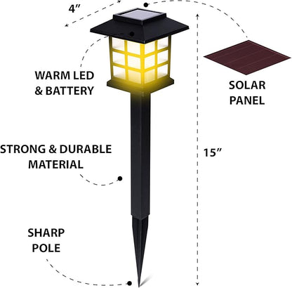 ZONETECH Outdoor Solar Powered Light – LED Twelve Pack Bright Premium Quality Rain-Proof Walkway Path Patio Yard Lawn Garden Lamp (12 Pieces)