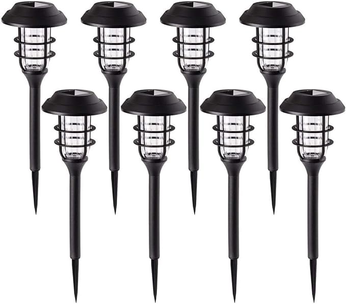 Solar Lawn Lights, 8 Pack Outdoor Solar Pathway Lights, White Bright Solar Garden Lights Waterproof Landscape Path Lights for Walkway Yard Driveway Lawn Pathway