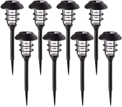 Solar Lawn Lights, 8 Pack Outdoor Solar Pathway Lights, White Bright Solar Garden Lights Waterproof Landscape Path Lights for Walkway Yard Driveway Lawn Pathway