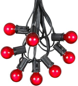 100 Foot G30 Outdoor Patio String Lights with 125 Red Globe Bulbs – Indoor Outdoor String Lights – Market Bistro | Lumora