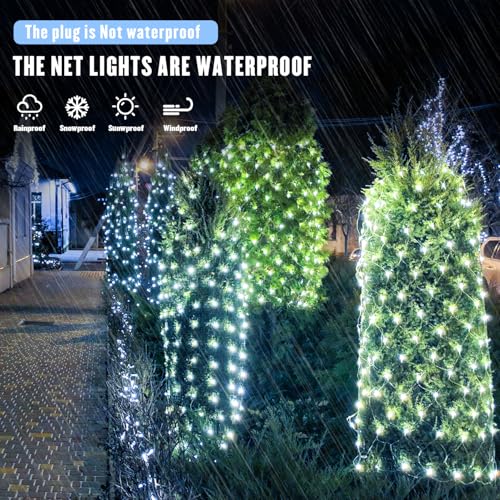 JMEXSUSS Outdoor White Net Lights Waterproof